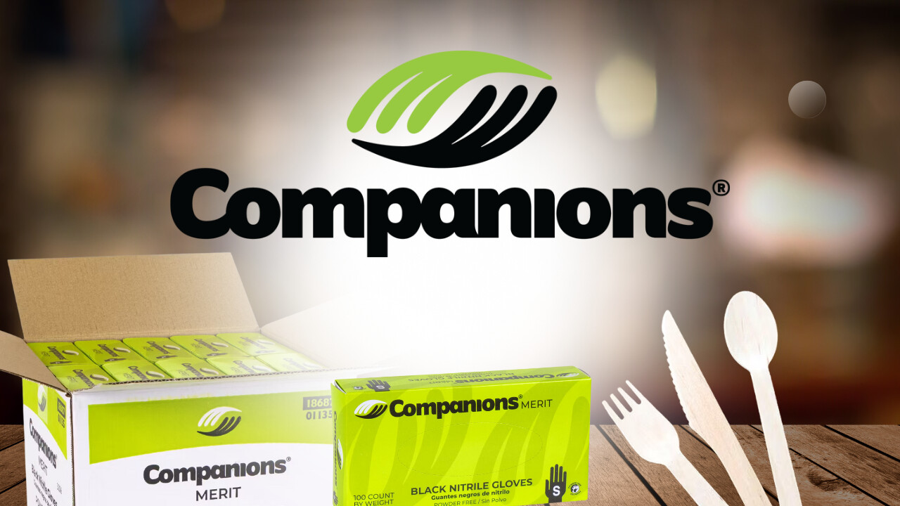 Companions gloves and biodegradable utensils for hygiene and safety in professional settings.